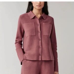 COS Mauve cotton structured Button-Up Shirt